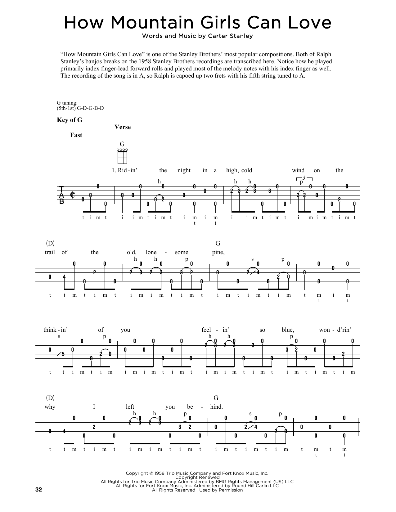 Produktgalerie: Seite 1 von 1 How Mountain Girls Can Love (arr. Fred Sokolow), The Stanley Brothers, Banjo