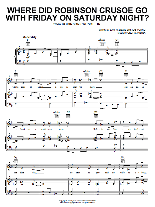 Produktbild zu: Where Did Robinson Crusoe Go With Friday On Saturday Night?