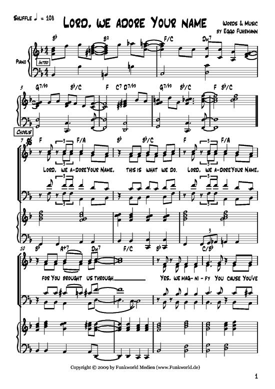 Product picture to: Lord we adore your nameEggo Fuhrmann (aus: Songs for Gospel Vol. 2)