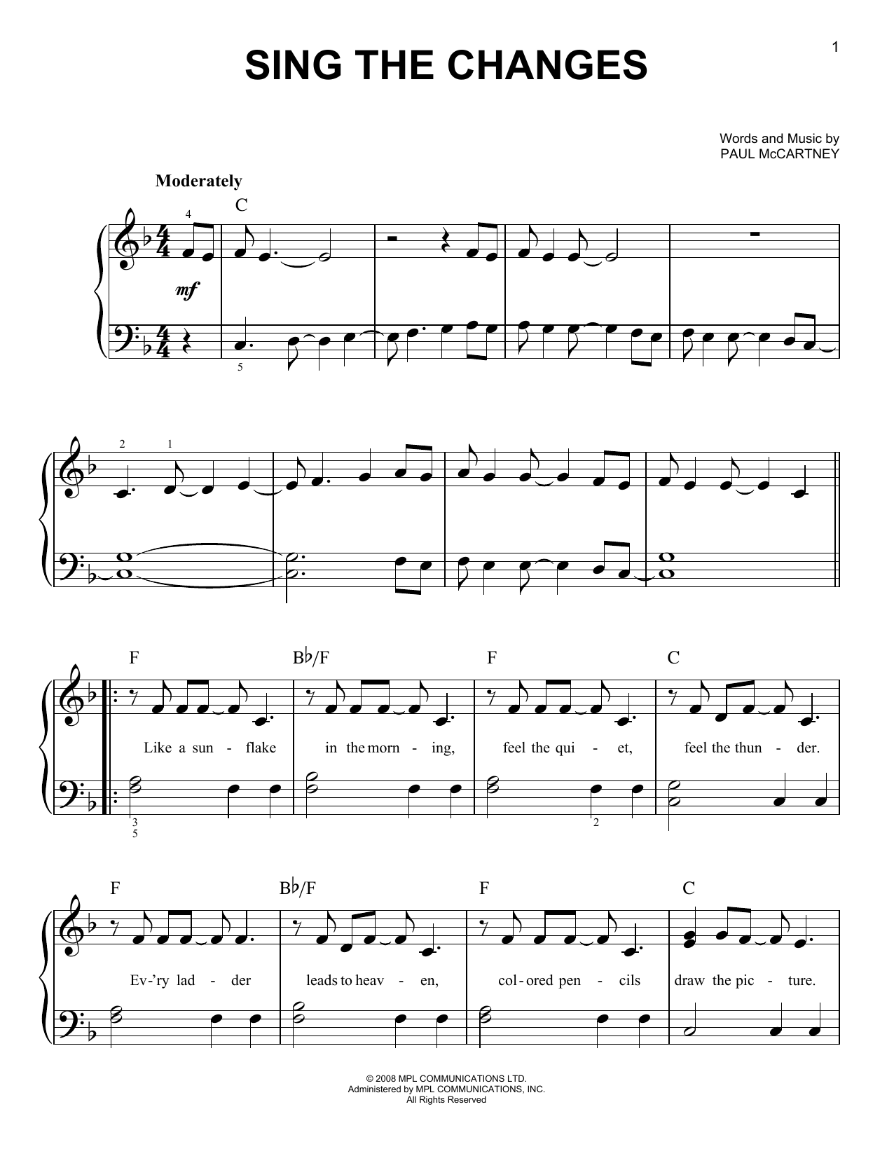 Produktbild zu: Sing The Changes