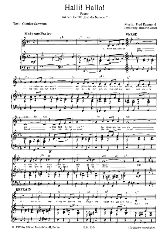 Produktbild zu: Halli! Hallo!aus: Ball der Nationen (Operette)