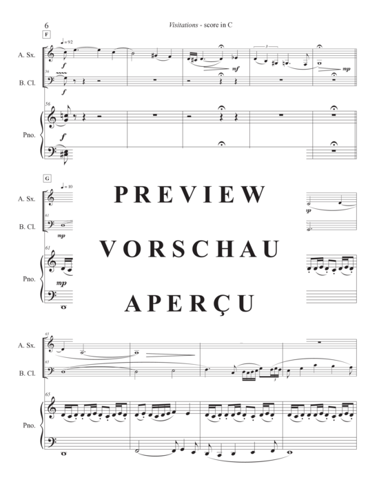 Product gallery: Page 10 of 21 Visitations from the Dark , , (alto saxophone, bass clarinet and piano)