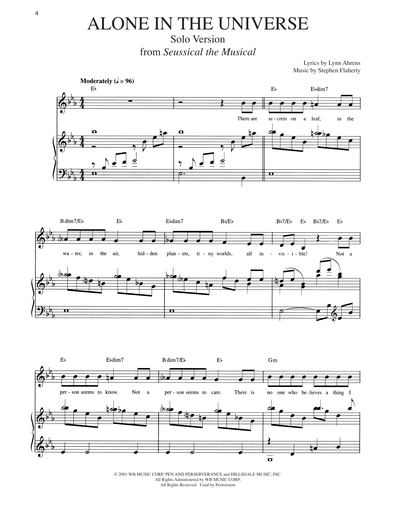 Produktbild zu: Alone In The Universe [Solo version] (from Seussical The Musical)