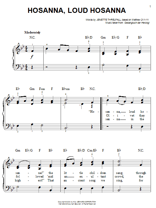 Produktbild zu: Hosanna, Loud Hosanna