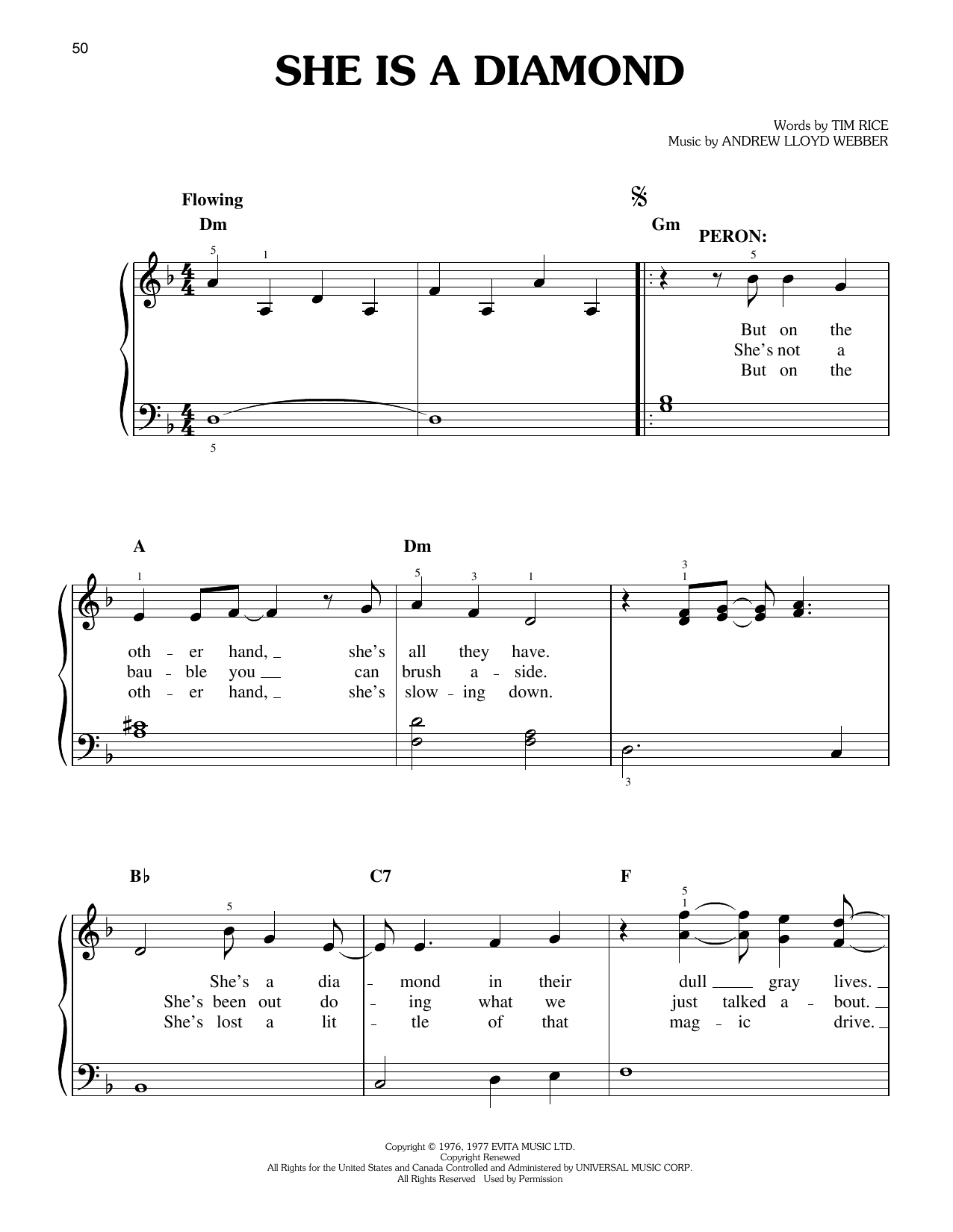 Produktgalerie: Seite 1 von 1 She Is A Diamond (from Evita), Andrew Lloyd Webber, Klavier