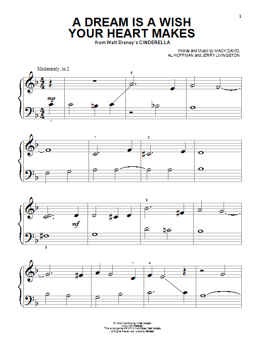 Produktgalerie: Seite 1 von 1 A Dream Is A Wish Your Heart Makes (from Cinderella), Ilene Woods, Klavier