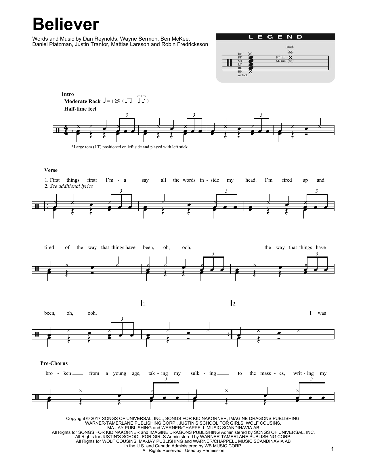 Product gallery: Page 1 of 1 Believer, Imagine Dragons