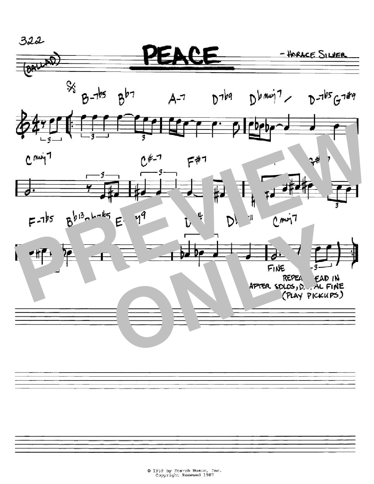 Produktbild zu:  Peace - Horace Silver