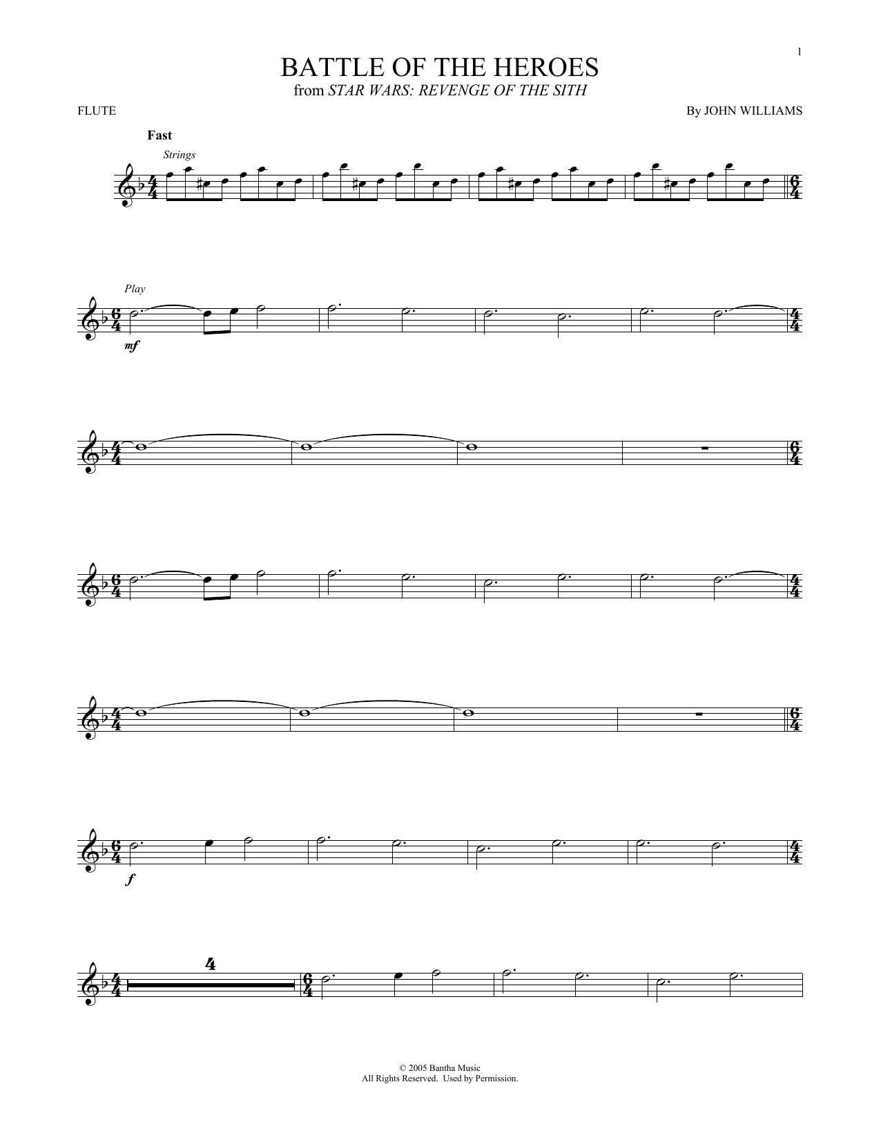 Product gallery: Page 1 of 1 Battle Of The Heroes (from Star Wars: Revenge Of The Sith), John Williams