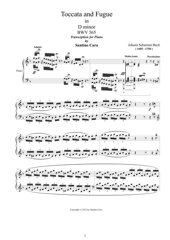Produktgalerie: Seite 1 von 11 Toccata und Fuge d-Moll BWV 565, , Klavier Solo