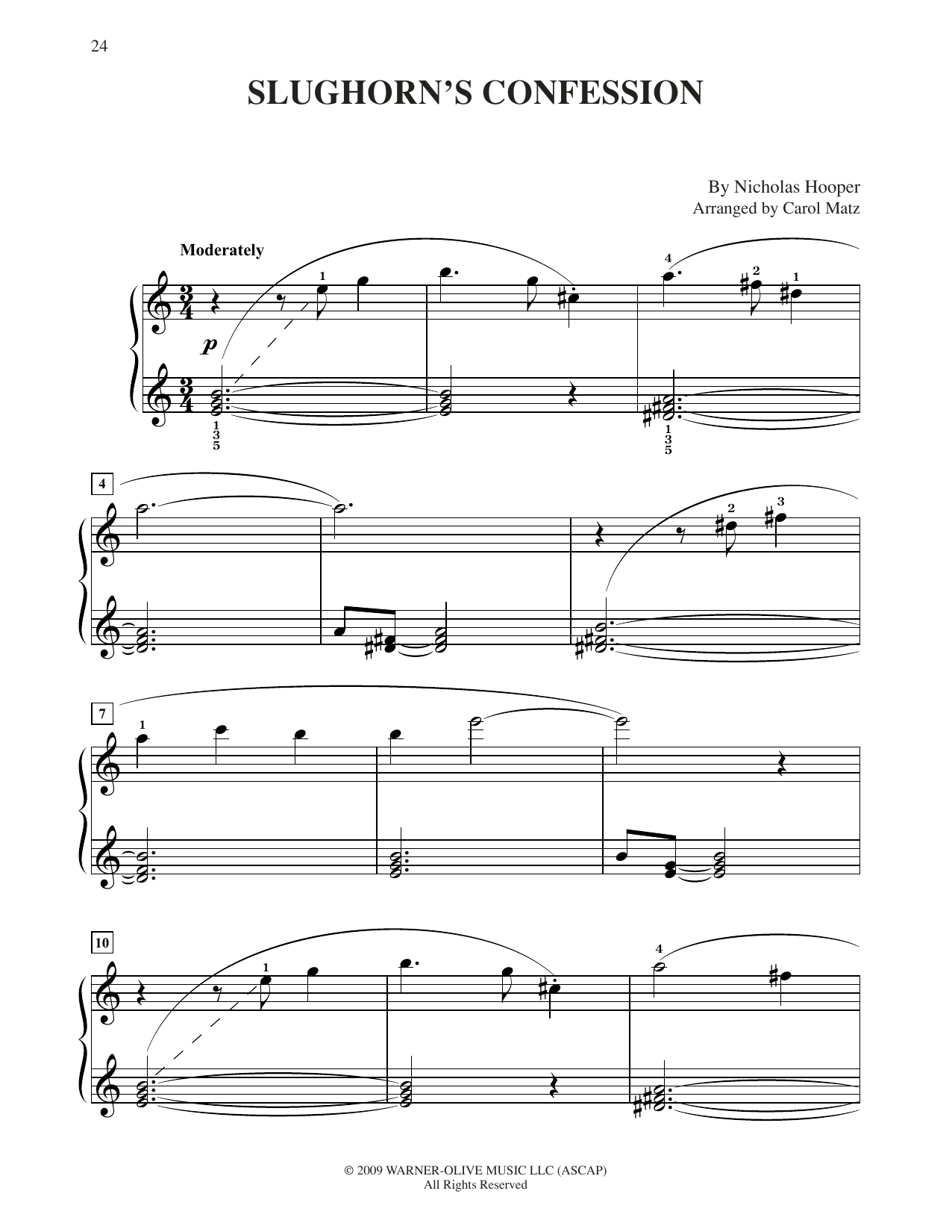 Product picture to: Slughorn's Confession (from Harry Potter) (arr. Carol Matz)