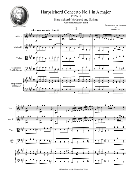 Produktbild zu: Cembalo Konzert Nr. 1 in A-DurGiovanni Benedetto Platti