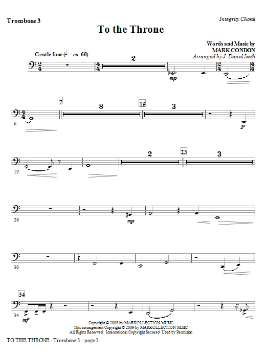 Produktgalerie: Seite 1 von 1 To The Throne - Trombone 3, J. Daniel Smith, Chor