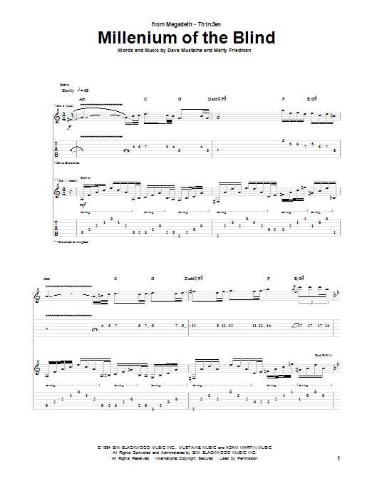Product gallery: Page 1 of 1 Millenium Of The Blind, Megadeth