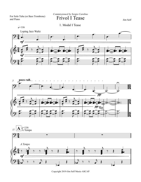 Product gallery: Page 1 of 11 Frivol I Tease, , (tuba or bass trombone and piano)