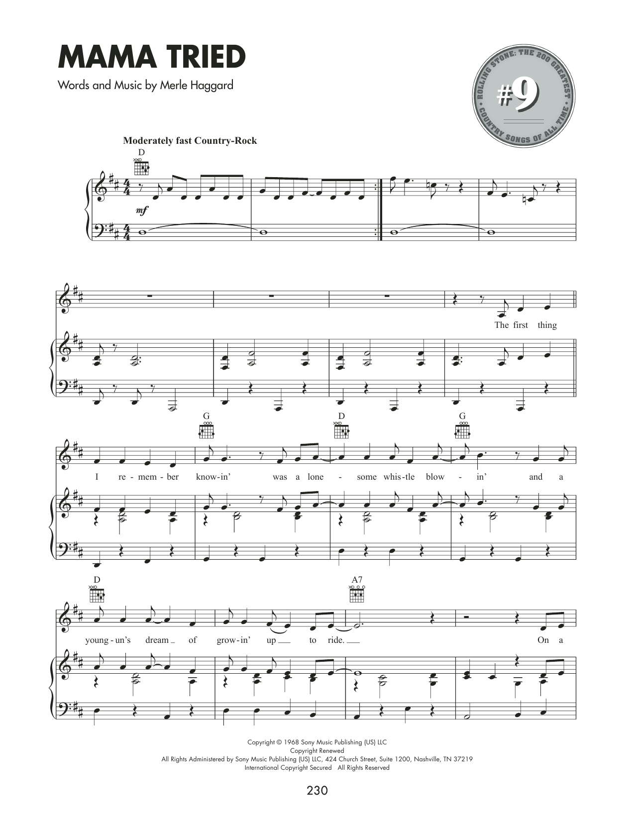 Produktgalerie: Seite 1 von 1 Mama Tried, Merle Haggard, Gesang, Gitarre, Klavier