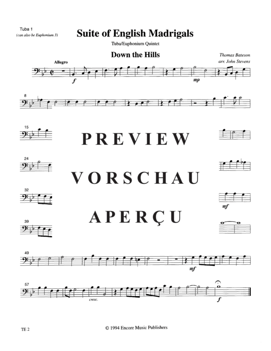 Product gallery: Page 18 of 21 Suite of English Madrigals , , (Tuba Quintet EETTT)