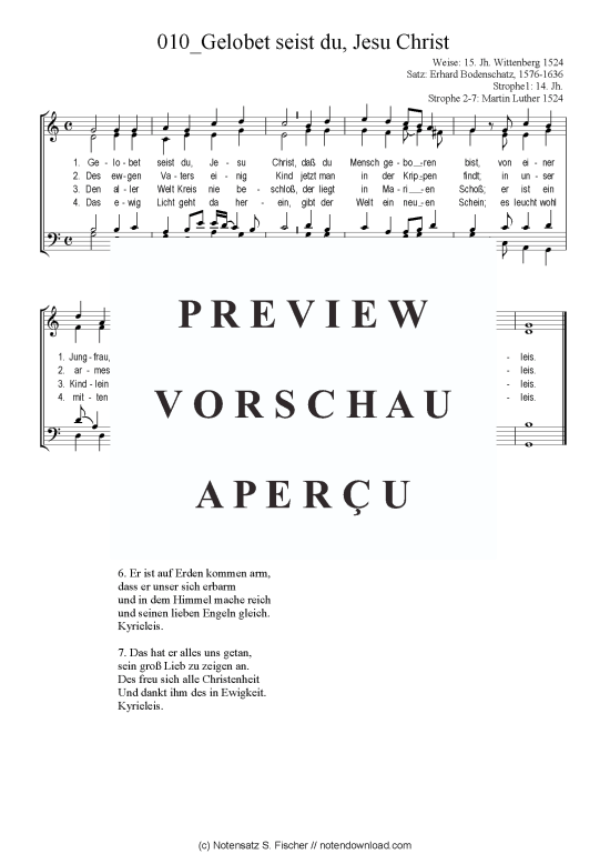 Product picture to: Gelobet seist du, Jesu Christ Chorsatz Alte Meister