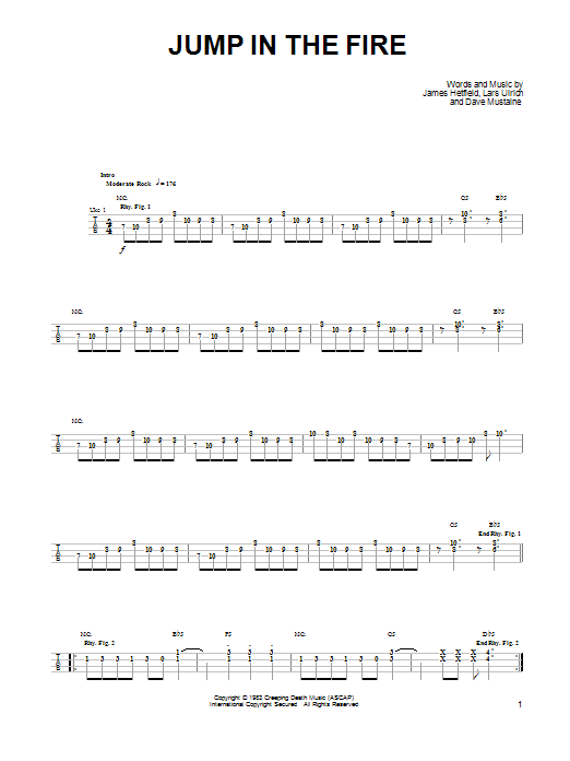 Product gallery: Page 1 of 1 Jump In The Fire, Metallica