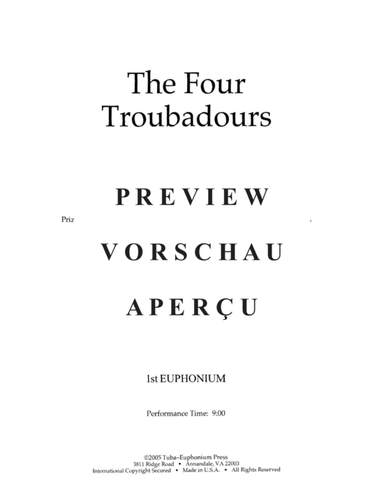 Product gallery: Page 15 of 21 The Four Troubadours , , (Tuba Quartett EETT)