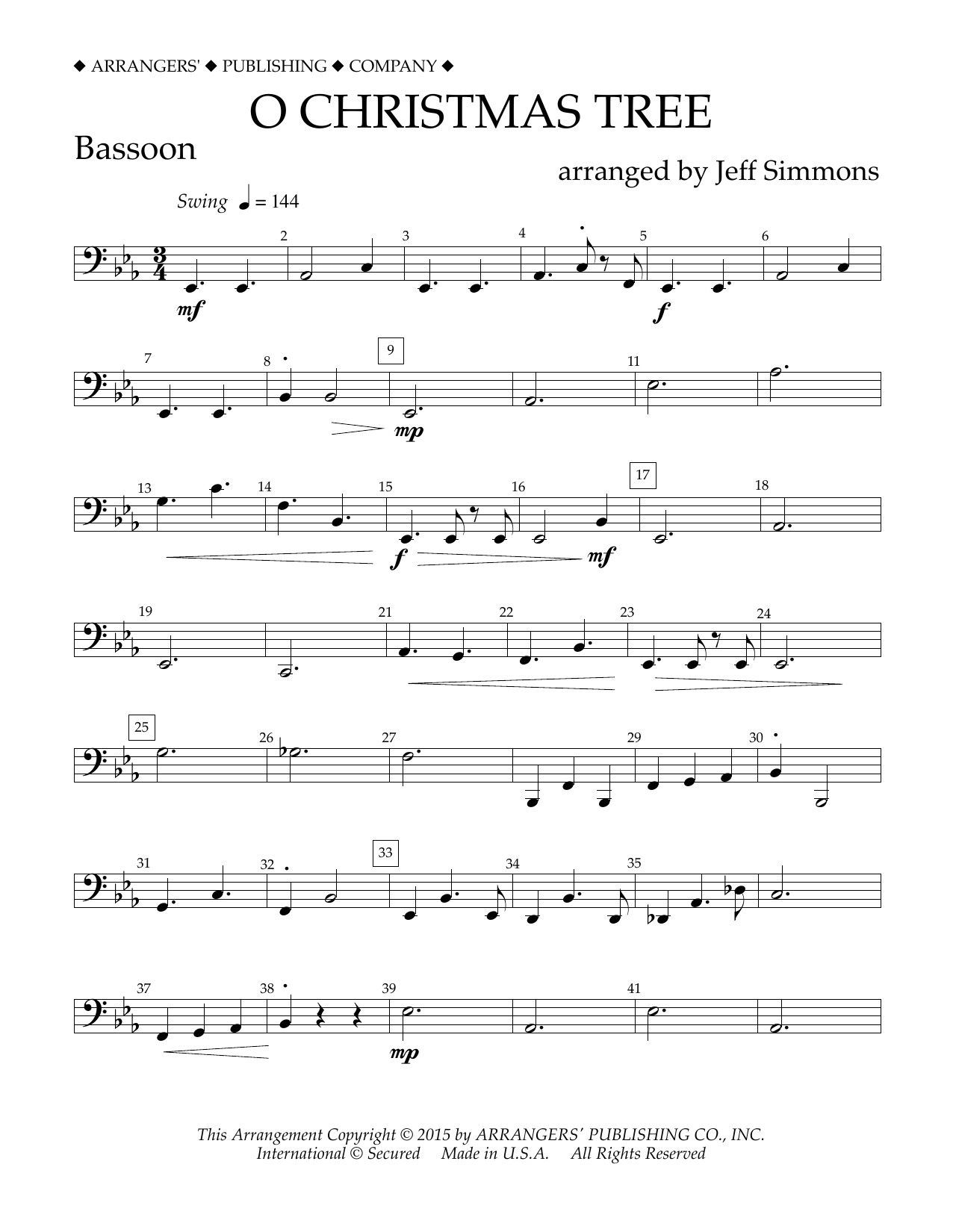 Produktbild zu: O Christmas Tree - Bassoon