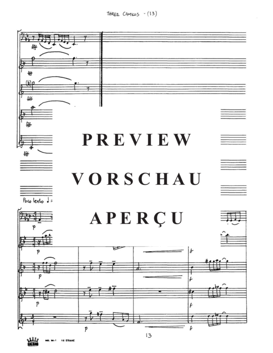Produktgalerie: Seite 17 von 21 Three Cameos , , (Saxophon Quartett + Tuba Solo)