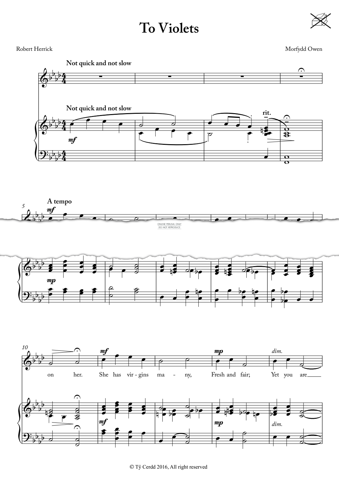 Produktgalerie: Seite 1 von 1 To Violets, Morfydd Owen, Gesang, Klavier