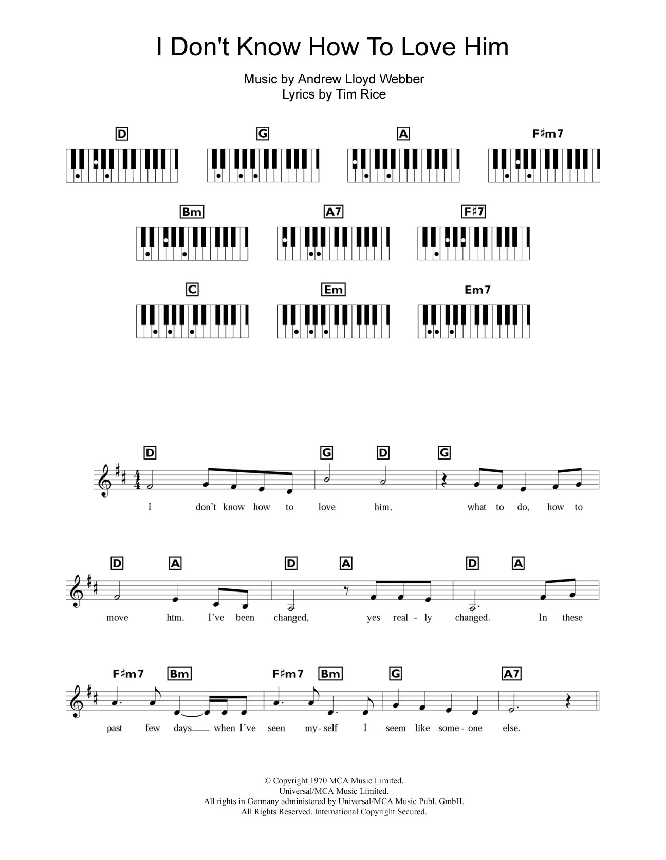 Produktbild zu: I Don't Know How To Love Him (from Jesus Christ Superstar)
