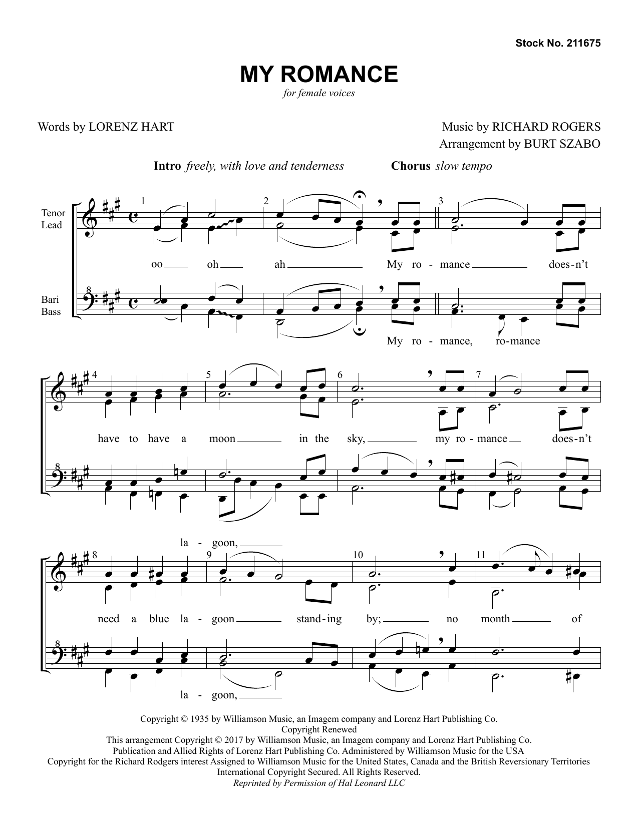 Produktgalerie: Seite 1 von 1 My Romance (arr. Burt Szabo), Rodgers & Hart, Chor