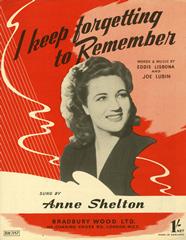 cover: I Keep Forgetting To Remember, Anne Shelton, Gesang, Klavier