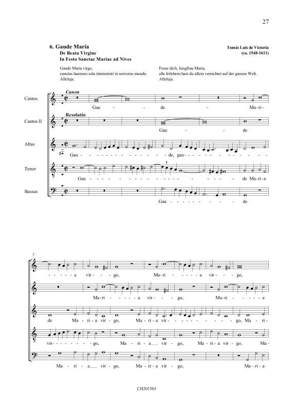 Produktbild zu: Gaude MariaTomás Luis de Victoria