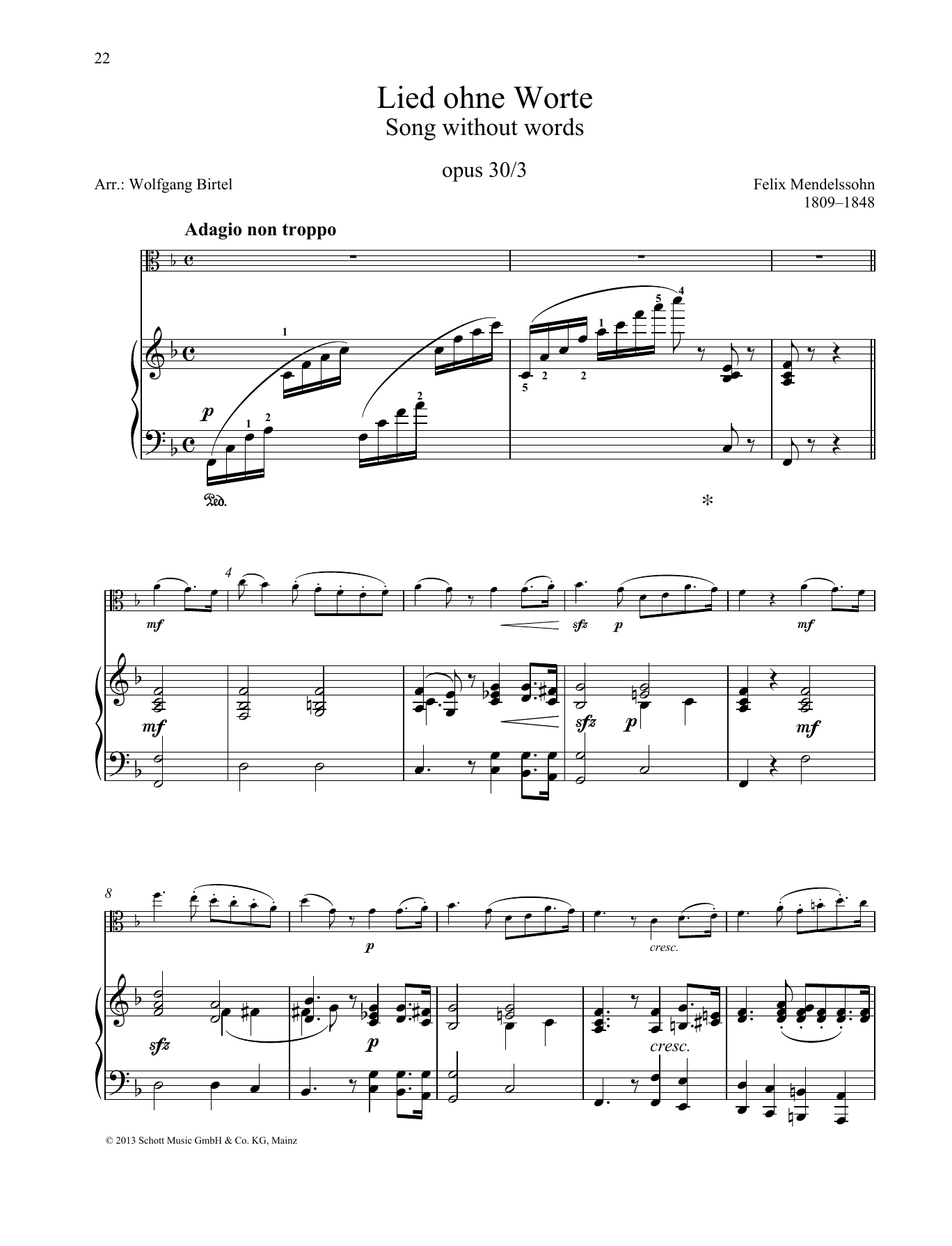 Produktbild zu: Song Without Words