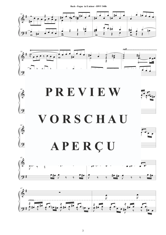 Produktgalerie: Seite 4 von 11 Fuge in E-Moll BWV 548b, , Klavier Solo