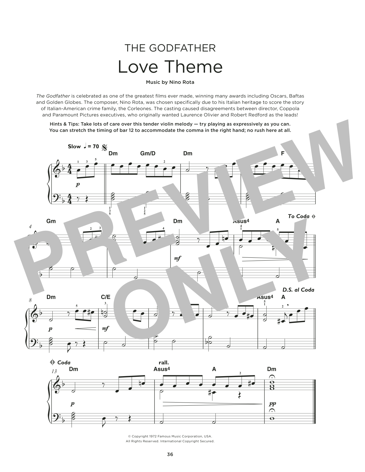 Produktbild zu: The Godfather (Love Theme)