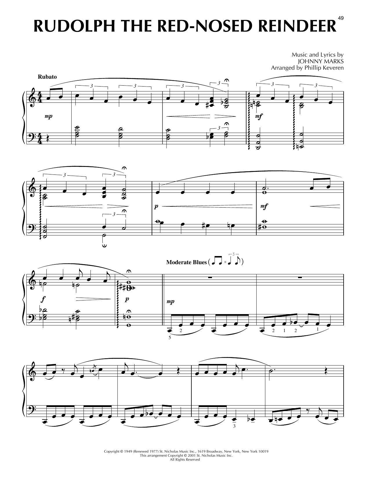 Product picture to: Rudolph The Red-Nosed Reindeer [Jazz version] (arr. Phillip Keveren)