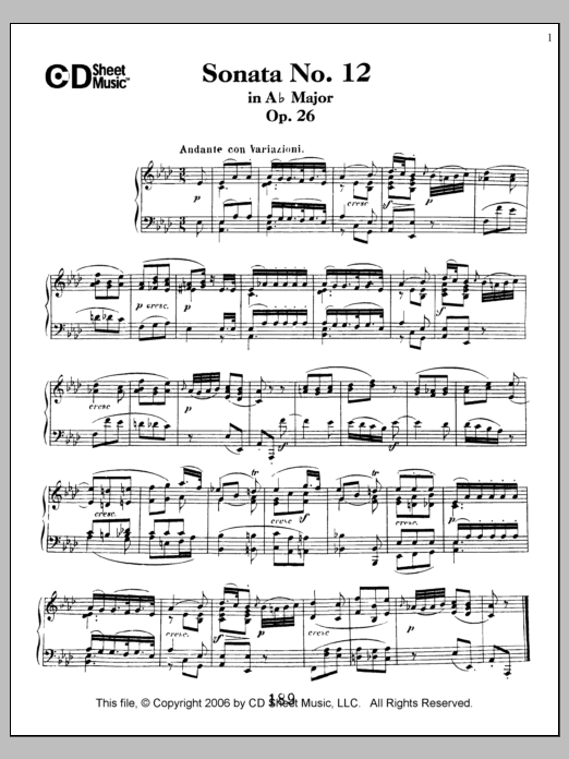 Produktbild zu: Sonata No. 12 In A-flat Major, Op. 26