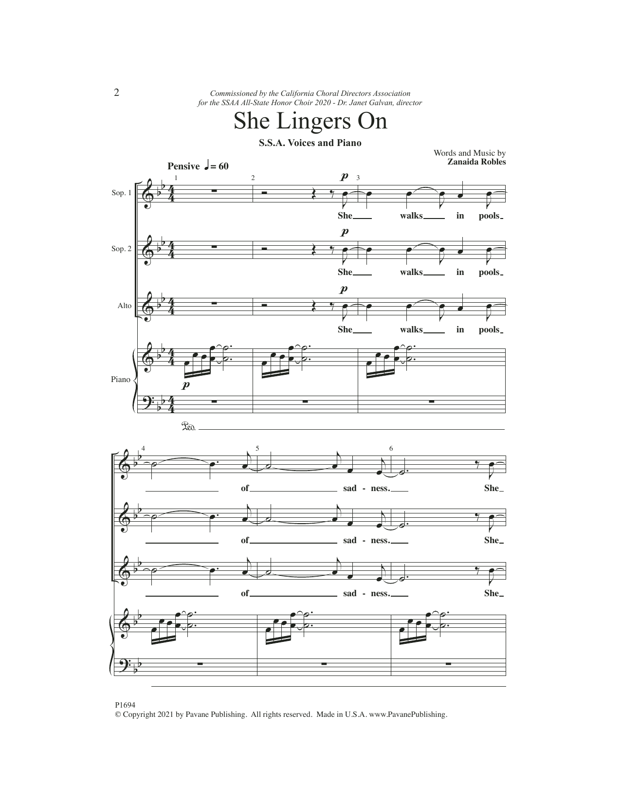 Produktgalerie: Seite 1 von 1 She Lingers On, Zanaida Robles, Chor