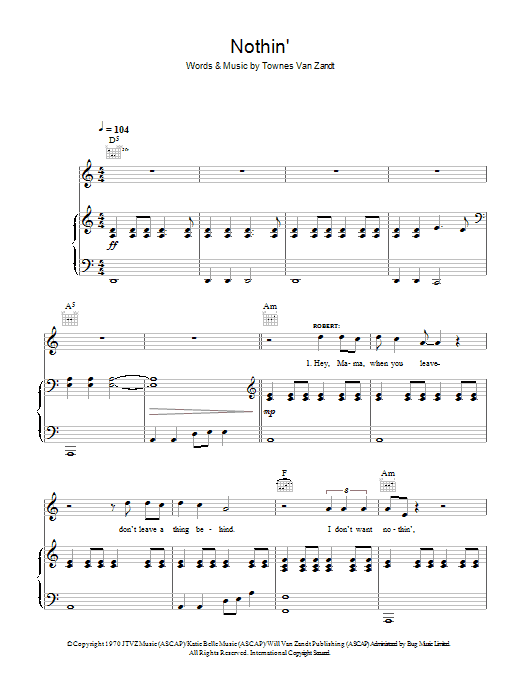 Produktgalerie: Seite 1 von 1 Nothin', Robert Plant & Alison Krauss, Gesang, Gitarre, Klavier