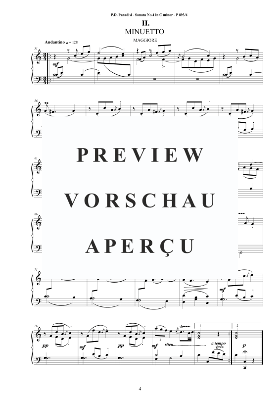 Produktgalerie: Seite 5 von 5 Sonate Nr. 4 in C-Moll, , Klavier Solo