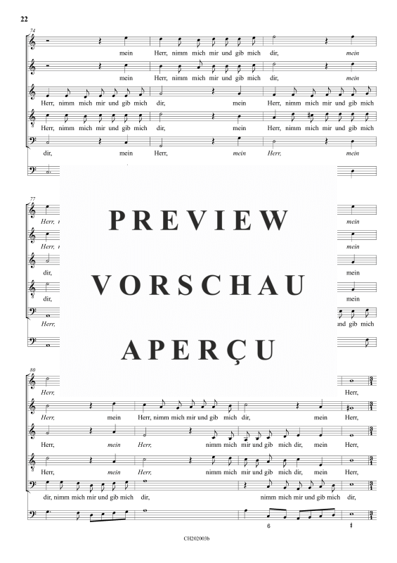 gallery: Mein Herr Jesu, dir leb ich , , (Gemischter Chor)