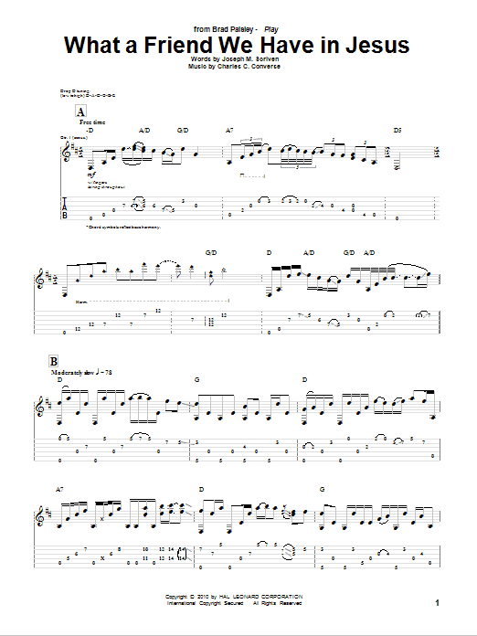 Product gallery: Page 1 of 1 What A Friend We Have In Jesus, Brad Paisley