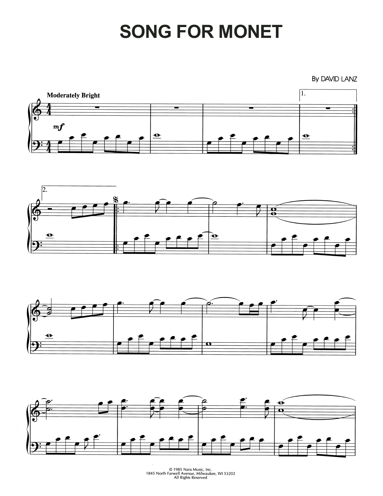 Product picture to: Song For Monet