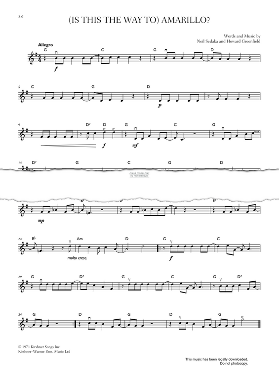 Produktgalerie: Seite 1 von 1 (Is This The Way To) Amarillo?, Neil Sedaka, Violine