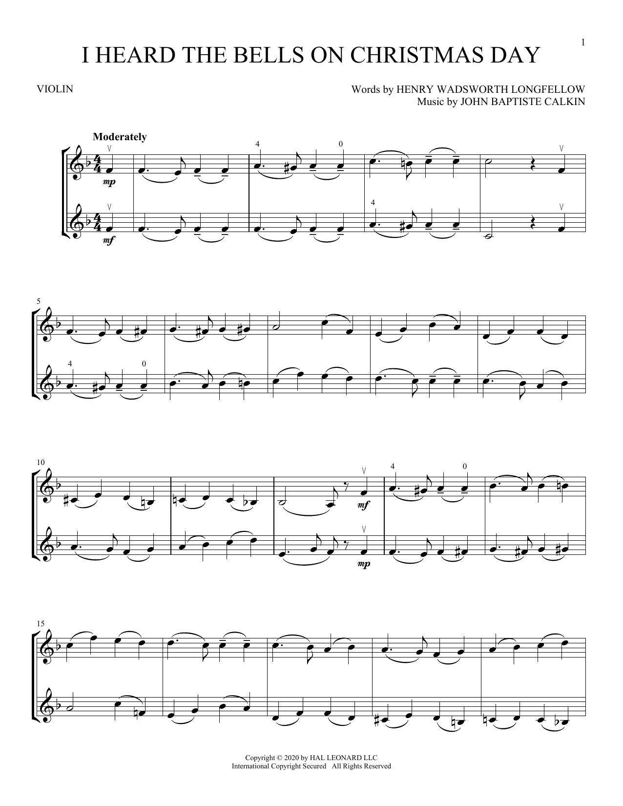 Product gallery: Page 1 of 1 I Heard The Bells On Christmas Day, Henry Wadsworth Longfellow