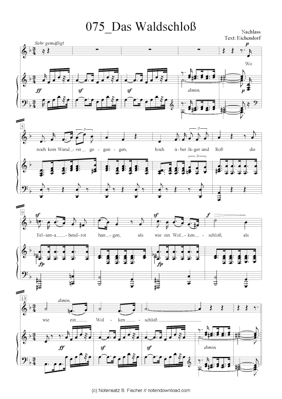 Product picture to: Das Waldschloß Felix Mendelssohn Bartholdy (1809-1947)