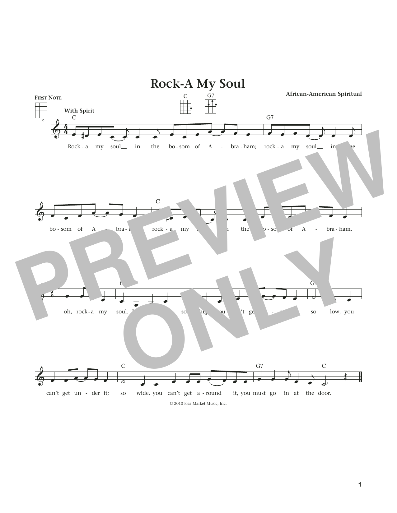Product gallery: Page 1 of 1 Rock-A-My Soul (from The Daily Ukulele) (arr. Liz and Jim Beloff), African-American Spiritual