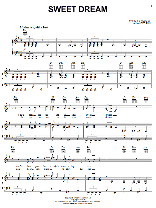 Produktgalerie: Seite 1 von 1 Sweet Dream, Jethro Tull, Gesang, Gitarre, Klavier