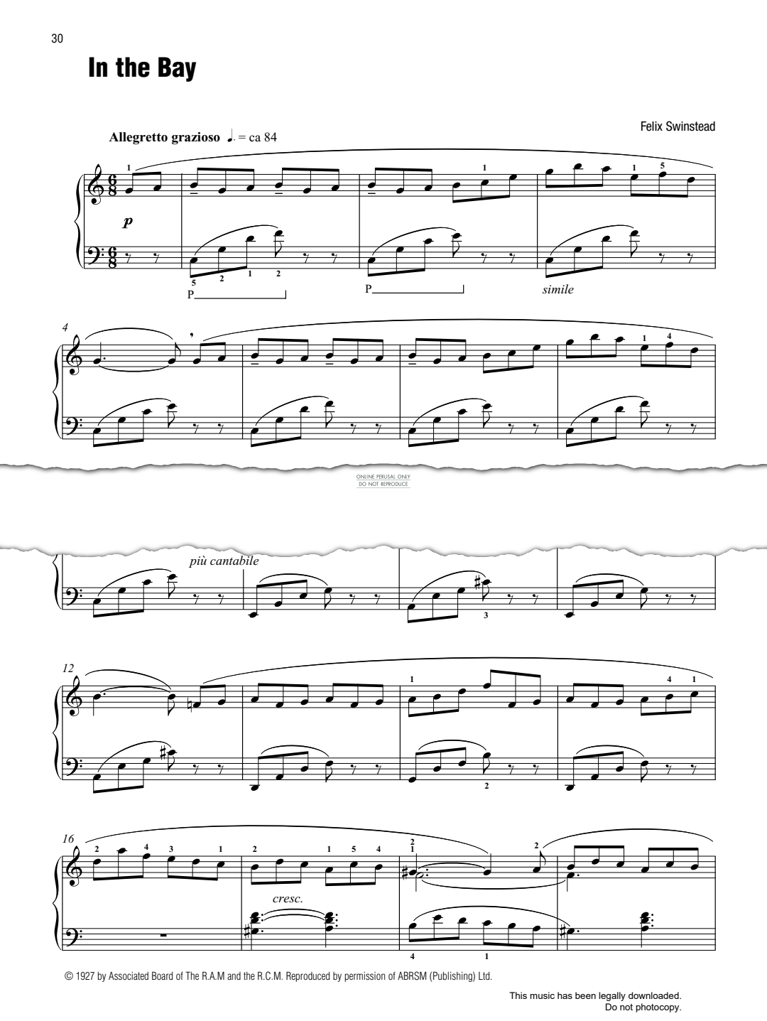 Produktgalerie: Seite 1 von 1 In The Bay, Felix Swinstead, Klavier