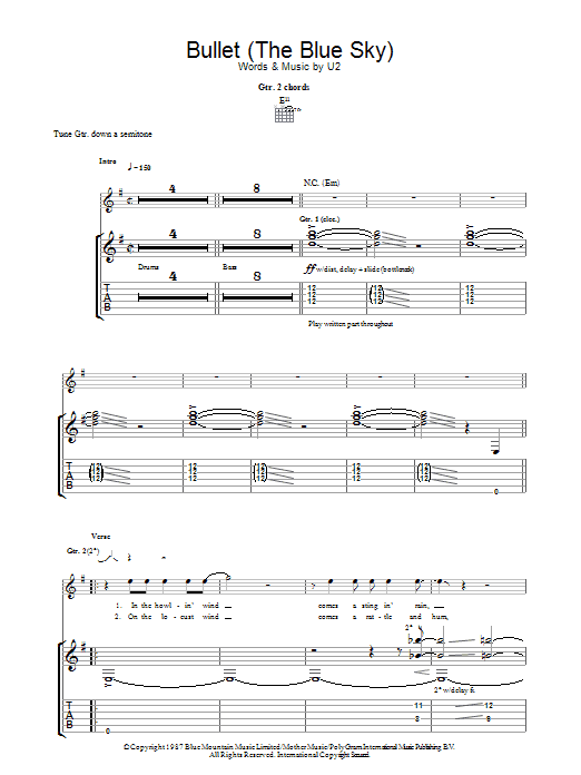 Produktgalerie: Seite 1 von 1 Bullet The Blue Sky, U2, Gitarre
