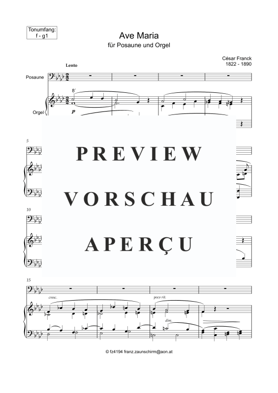 Produktgalerie: Seite 2 von 10 Ave Maria, , Posaune und Orgel